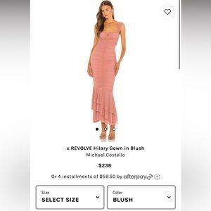 Michael Costello x REVOLVE Hilary Gown in blush